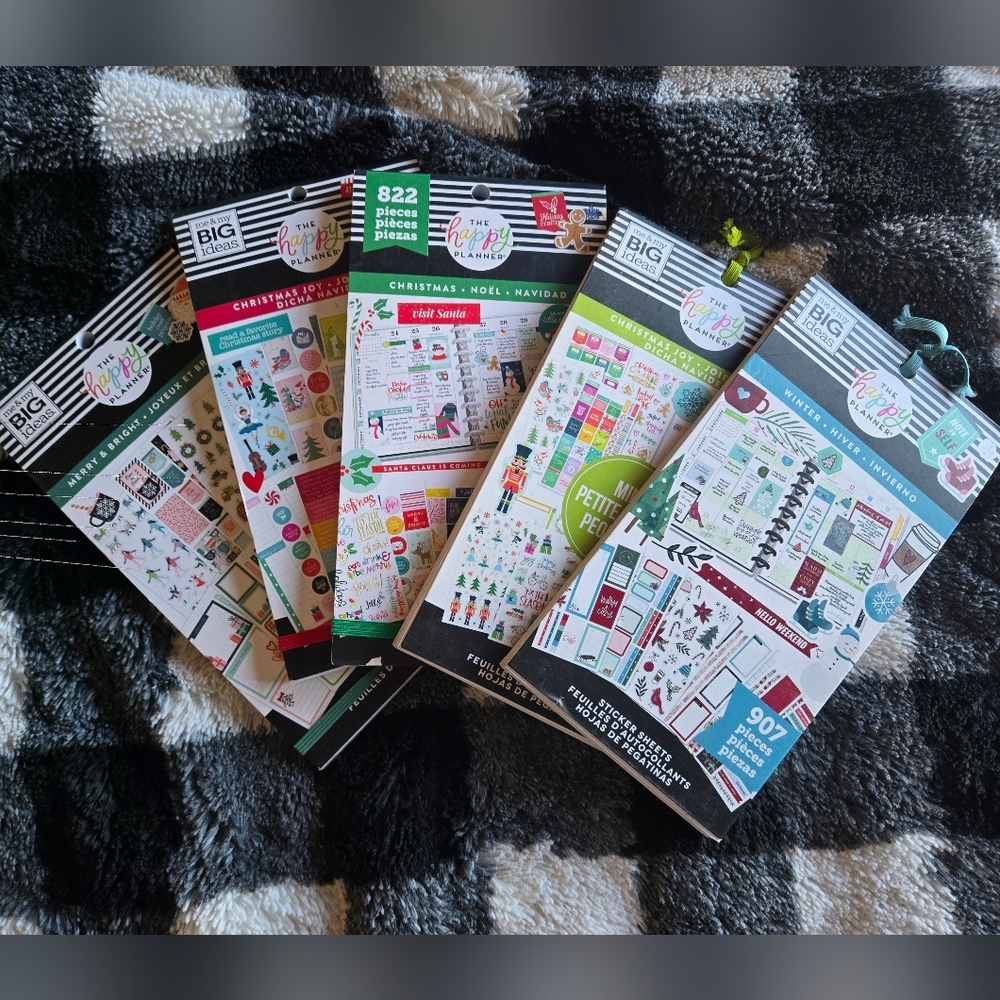 The Happy Planner Christmas Sticker Book Lot Of 5
